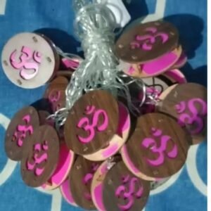 Om string lighti in pink colour, Om string light, vandan bar light, Diwali decoration light, Home decor light, Temple decoration light (21 om led light)
