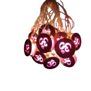 Om string lighti in pink colour, Om string light, vandan bar light, Diwali decoration light, Home decor light, Temple decoration light (21 om led light)